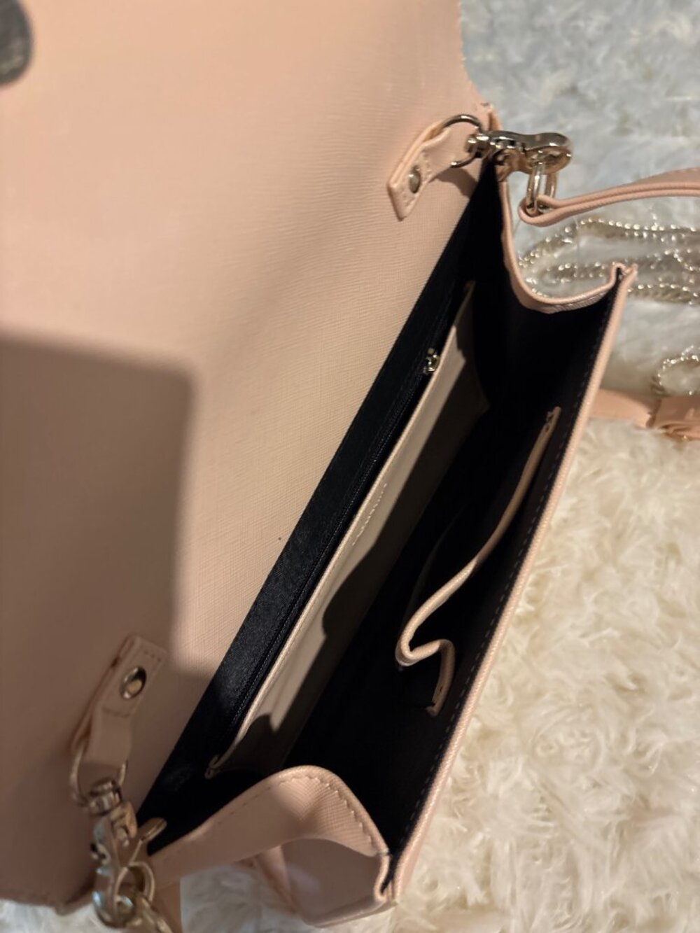 Lacuttura New York Blush Pink Envelope Clutch Crossbody Purse Gold Hardware - Picture 12 of 16